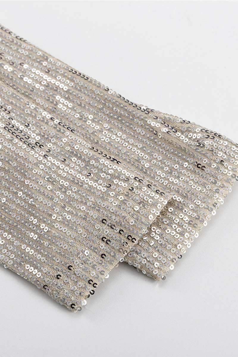 Party Sequins O Neck Wrapped Skirt Dresses