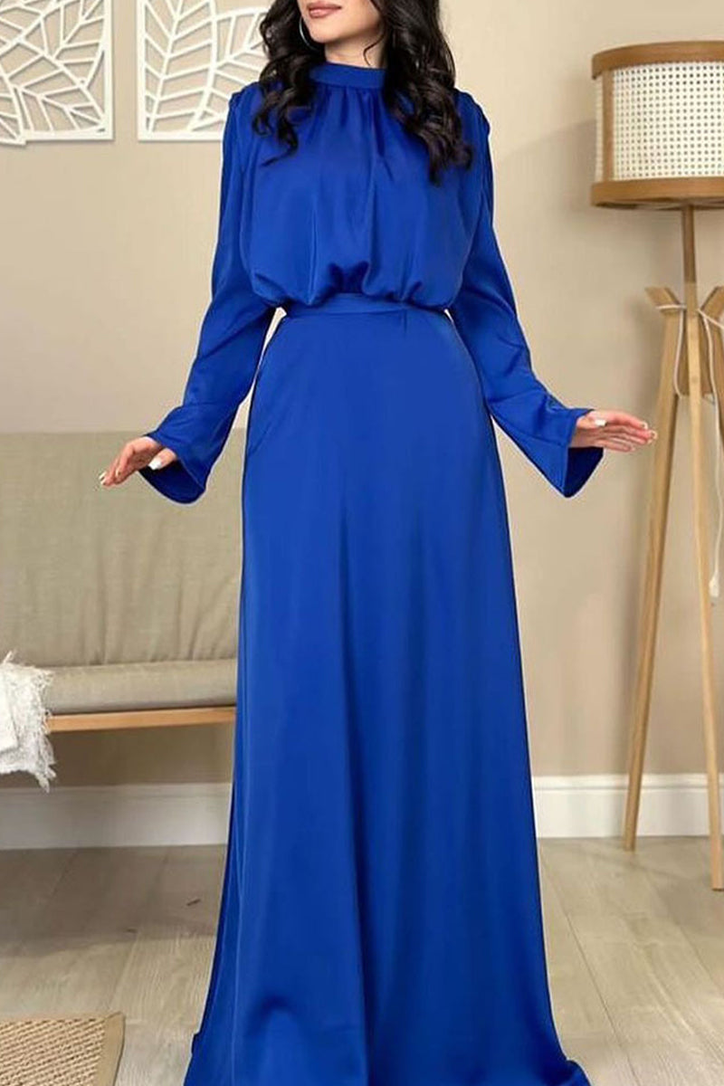 Celebrities Frenulum Half a Turtleneck Waist Skirt Dresses