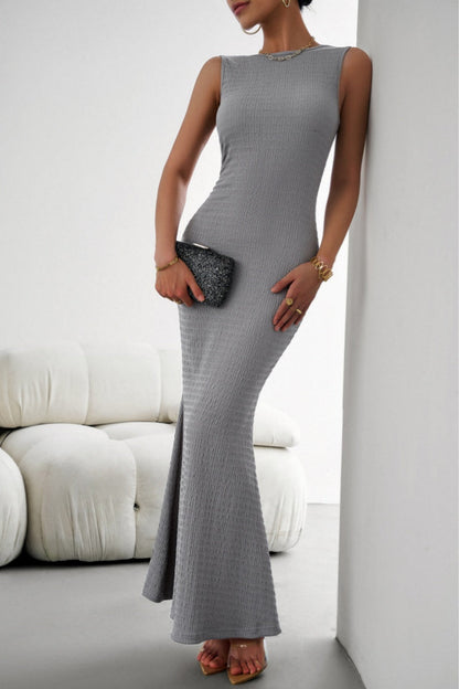 Basic O Neck Long Dresses
