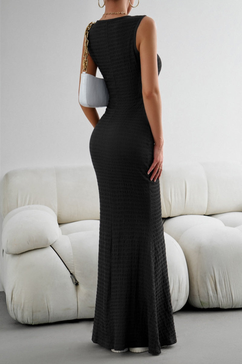Basic O Neck Long Dresses