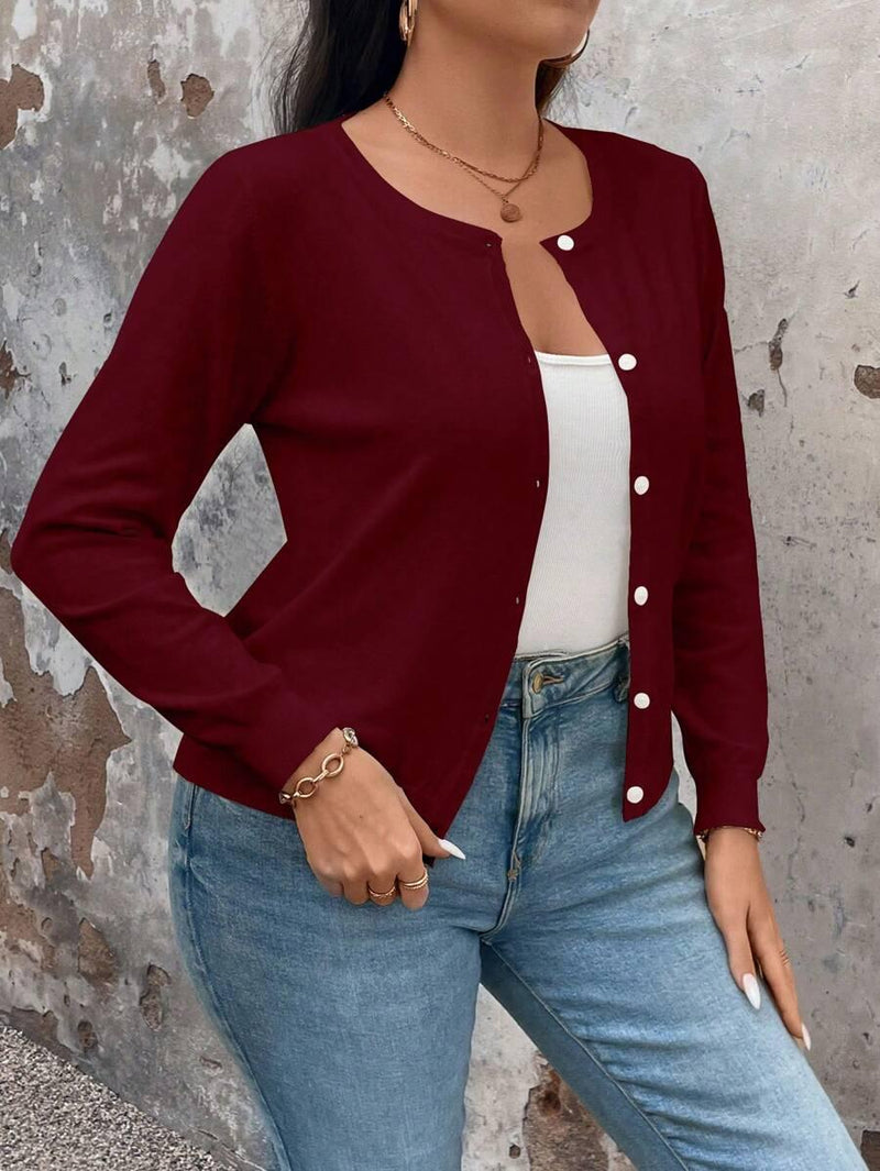 Cardigan Apricot Long Sleeve Single Breasted Cozy