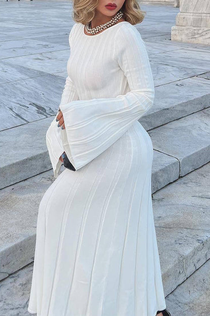 Frenulum Backless O Neck One Step Skirt Dresses