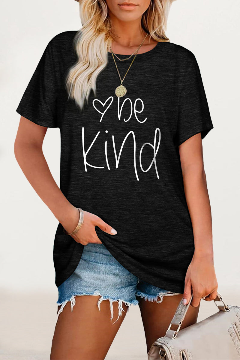 Letter Print O Neck T-shirts