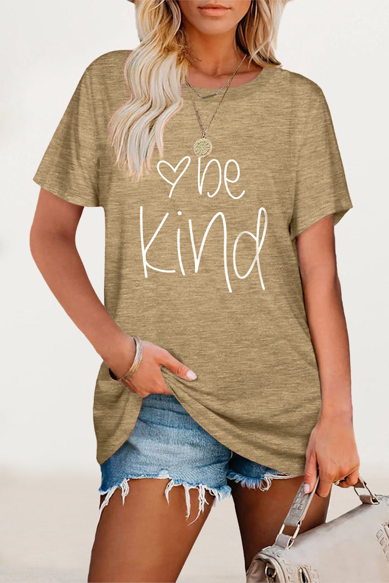 Letter Print O Neck T-shirts