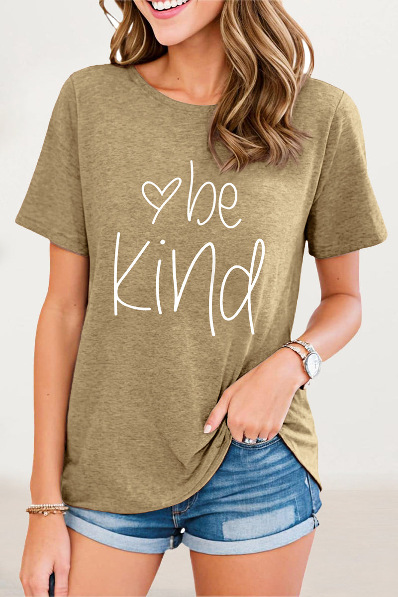 Letter Print O Neck T-shirts
