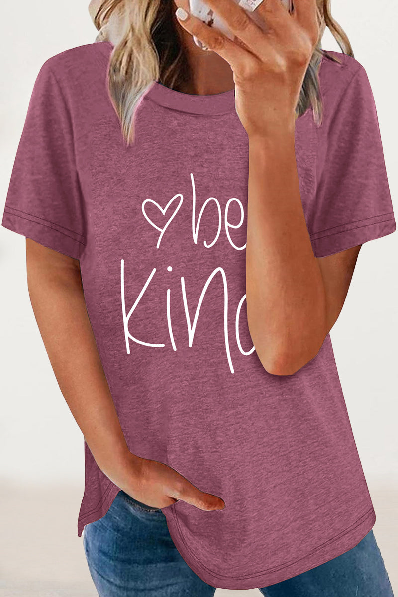 Letter Print O Neck T-shirts