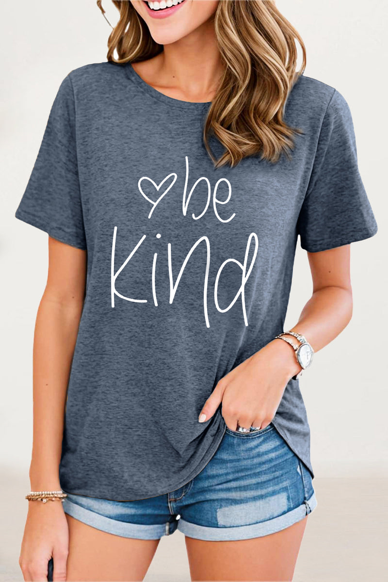 Letter Print O Neck T-shirts
