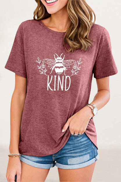 Animal Letter Print O Neck T-shirts