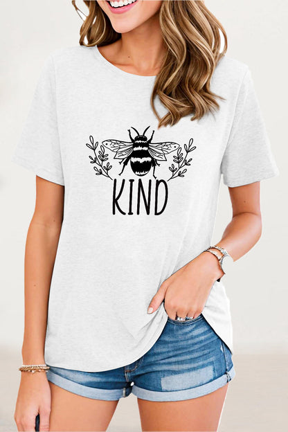 Animal Letter Print O Neck T-shirts