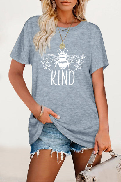 Animal Letter Print O Neck T-shirts