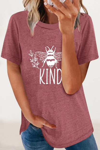 Animal Letter Print O Neck T-shirts