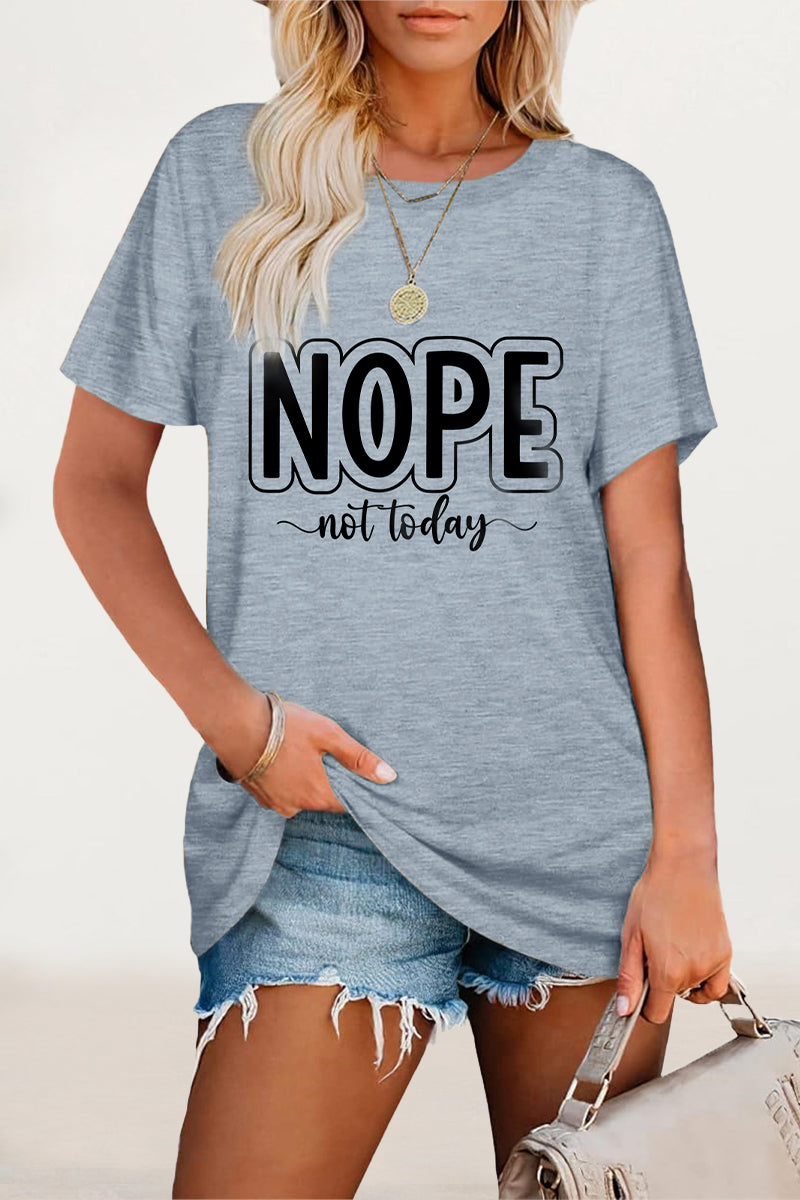 Letter Print O Neck T-shirts