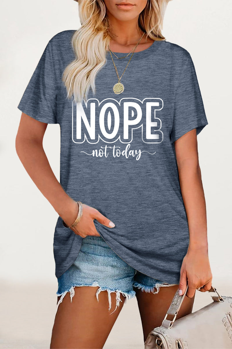 Letter Print O Neck T-shirts