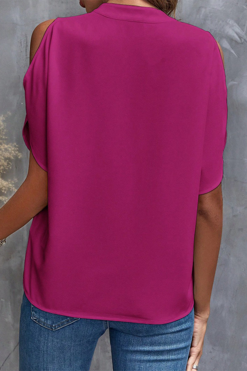 Patchwork V Neck Blouses(10 Colors)