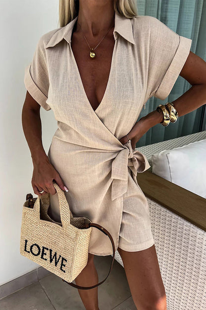 Frenulum V Neck Loose Rompers