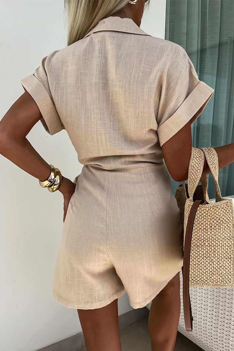 Frenulum V Neck Loose Rompers