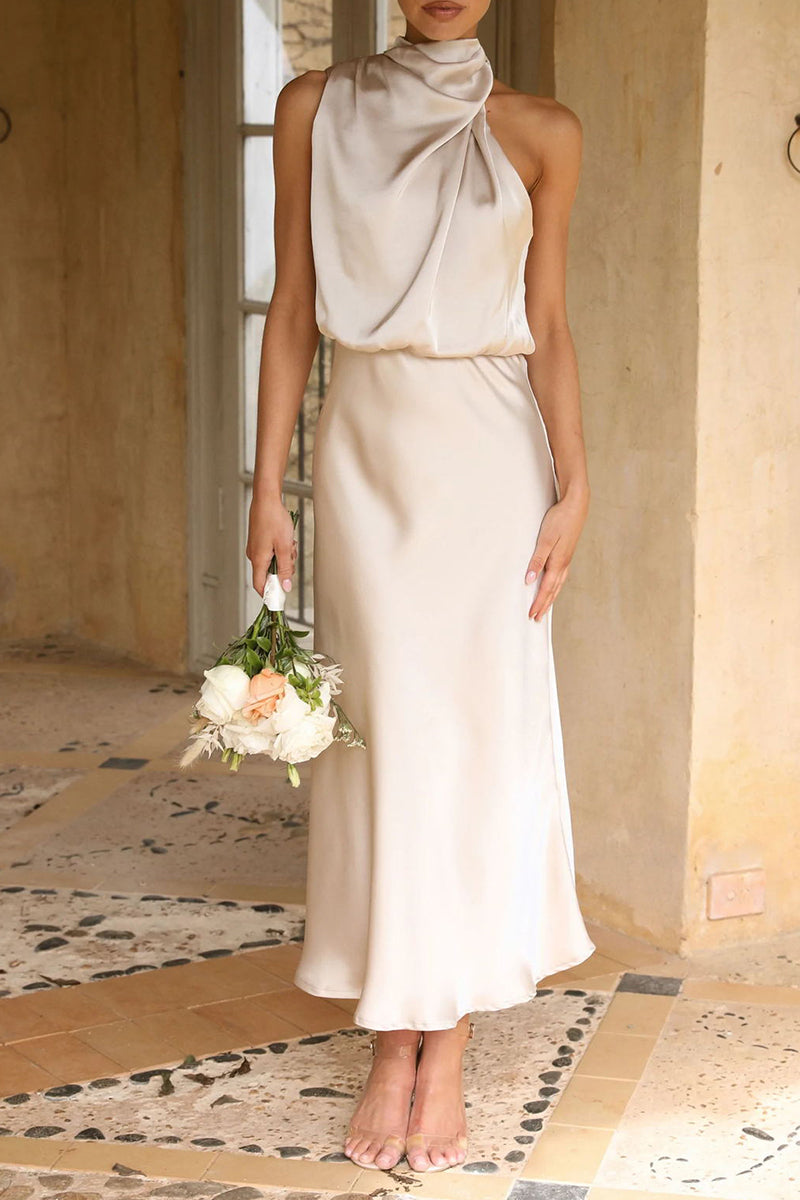 Fold Turtleneck One Step Skirt Dresses(5 Colors)