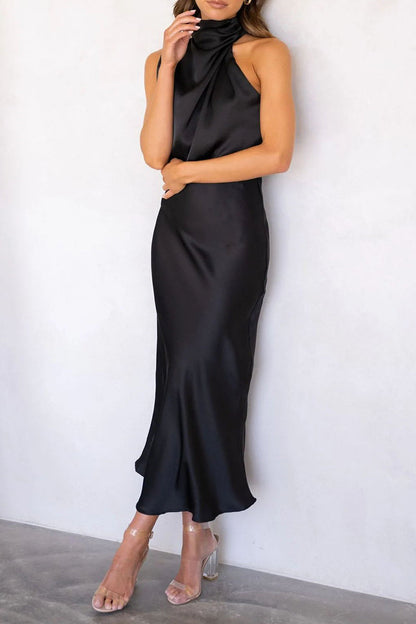 Fold Turtleneck One Step Skirt Dresses(5 Colors)