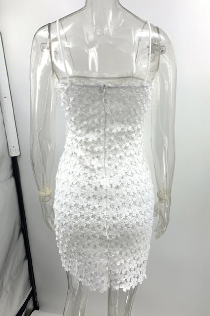 Lace Hollowed Out One Step Skirt Dresses