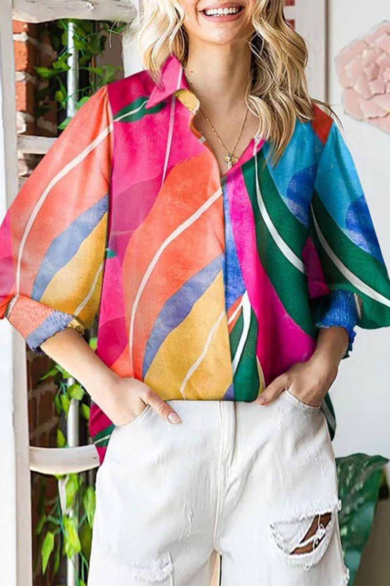 Sweet Turndown Collar Blouses(4 Colors)