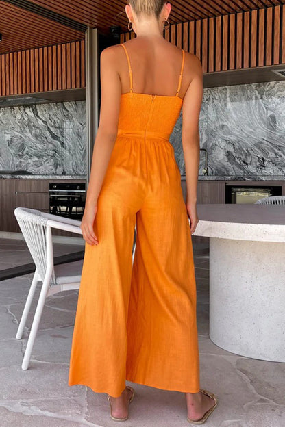 Pocket V Neck Loose Jumpsuits(3 Colors)
