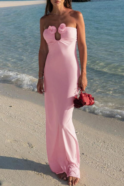 Backless Strapless Long Dresses