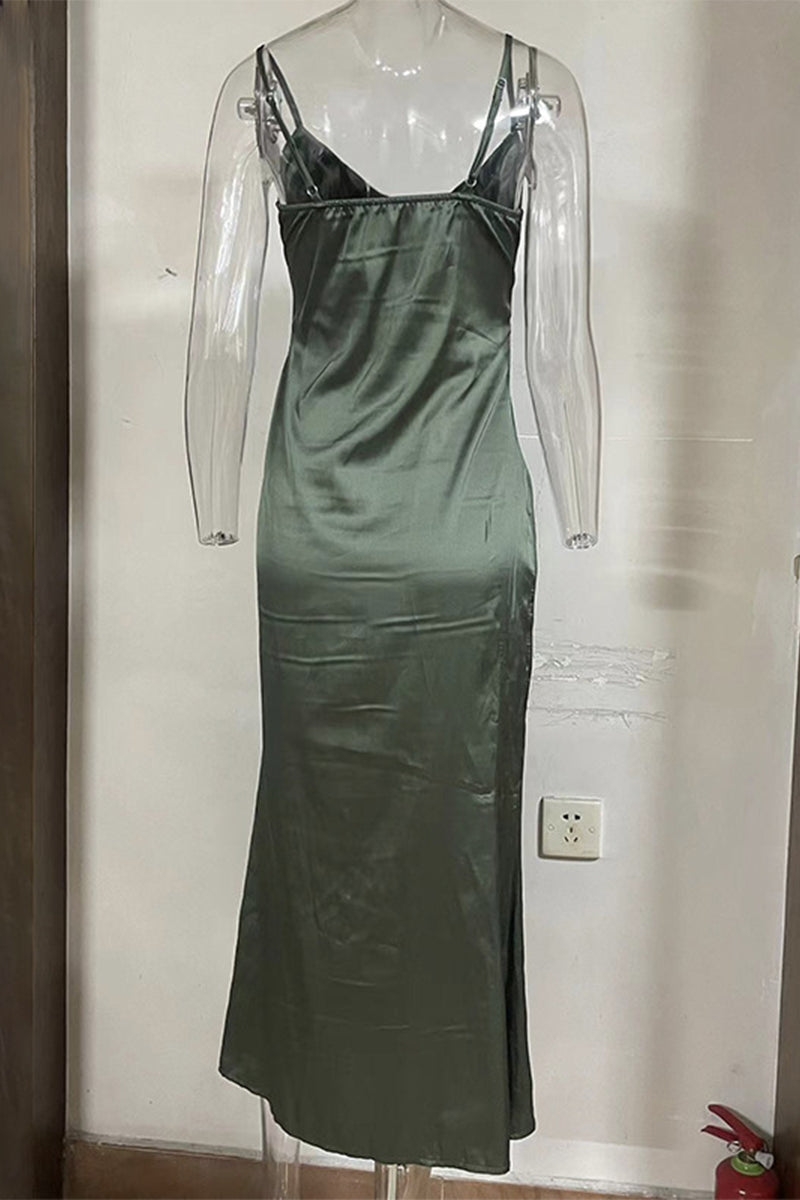 Frenulum V Neck One Step Skirt Dresses