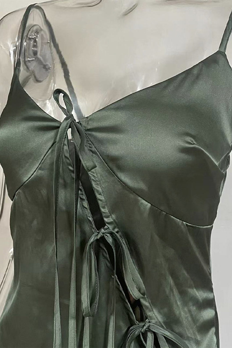Frenulum V Neck One Step Skirt Dresses