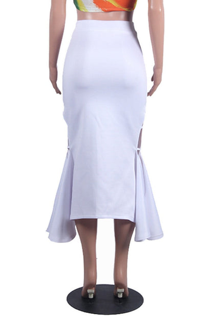 Color Hollow Out Skinny High Waist Color Skirts