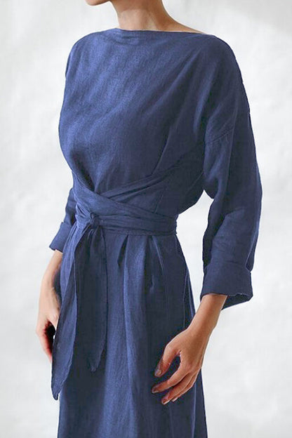 Frenulum O Neck One Step Skirt Dresses(3 Colors)
