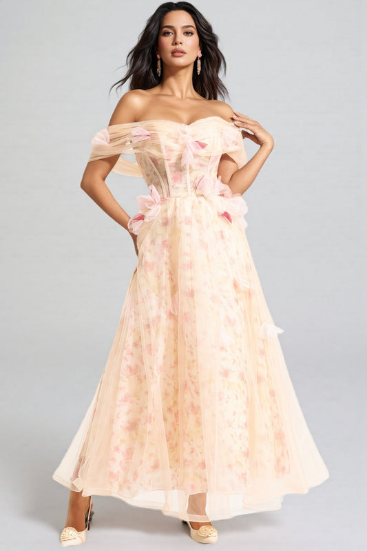 Amory 3d Off-shoulder Midi Dress