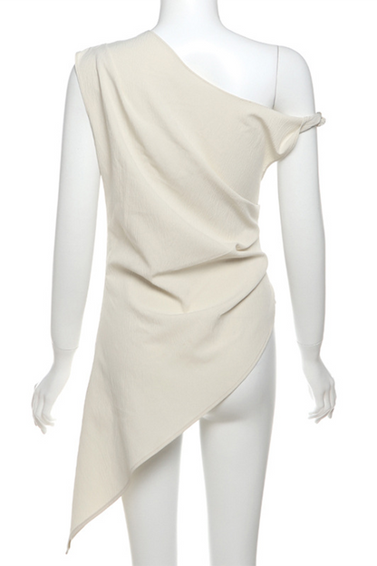 Irregular Sloping Shoulder T-shirts