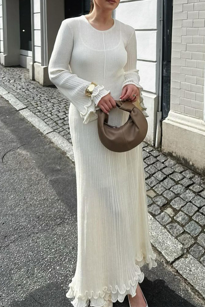 Color Lace Up Backless O Neck One Step Skirt Dresses