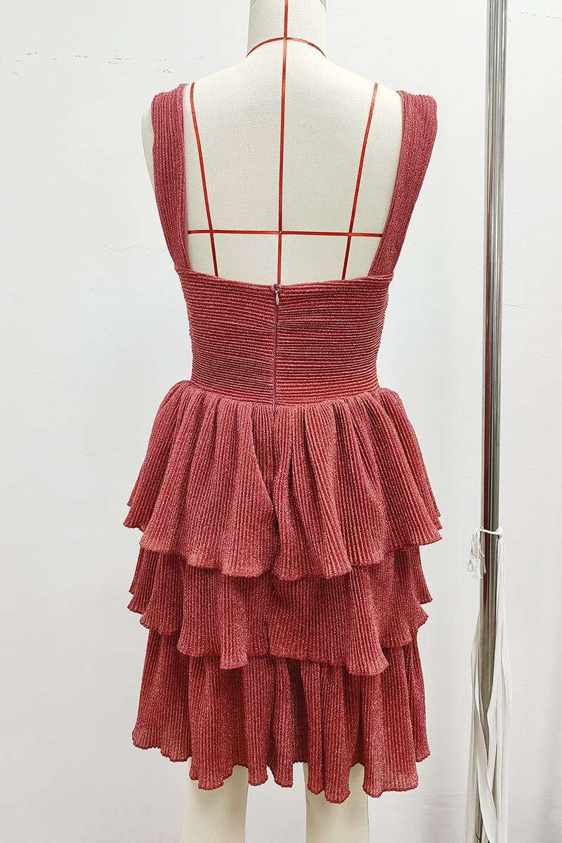 Patchwork the Stars Hollow Out Backless Spaghetti Strap Cake Skirt Dresses