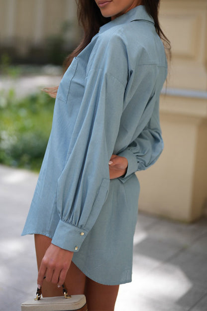 Daily Buttons Turndown Collar Blouses