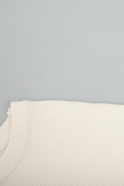 Daily Color Weave O Neck Sweaters