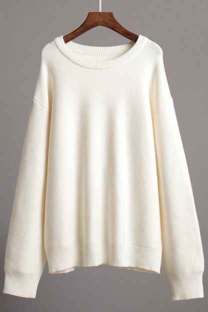 Daily Color Weave O Neck Sweaters