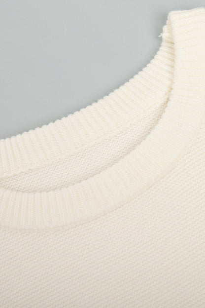 Daily Color Weave O Neck Sweaters
