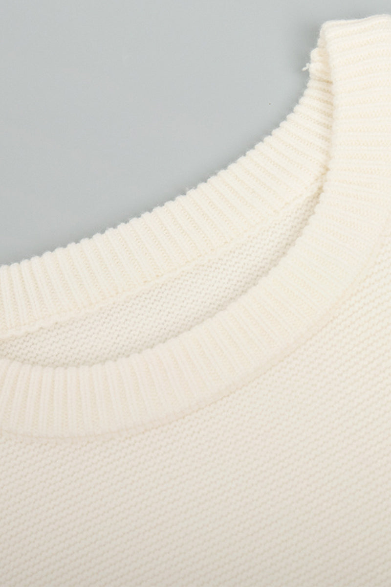 Daily Color Weave O Neck Sweaters