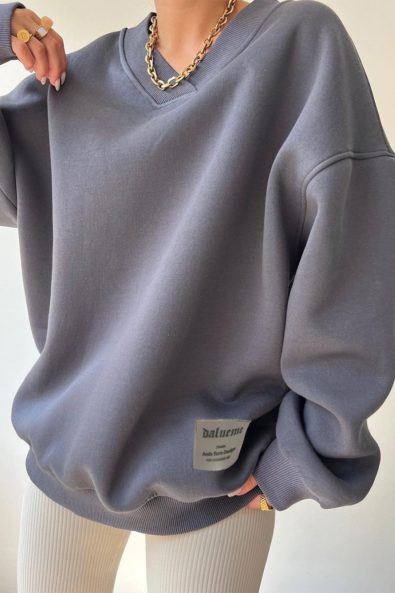 Daily Patchwork V Neck Hoodies