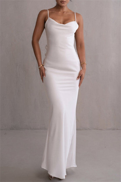 Formal Backless Spaghetti Strap Long Dresses(3 Colors)
