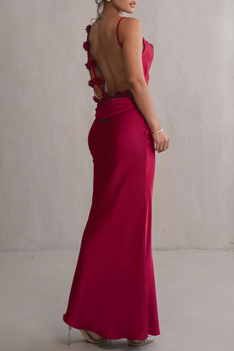 Formal Backless Spaghetti Strap Long Dresses(3 Colors)