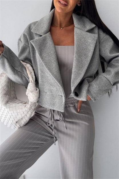 Cardigan Turndown Collar Outerwear(4 Colors)