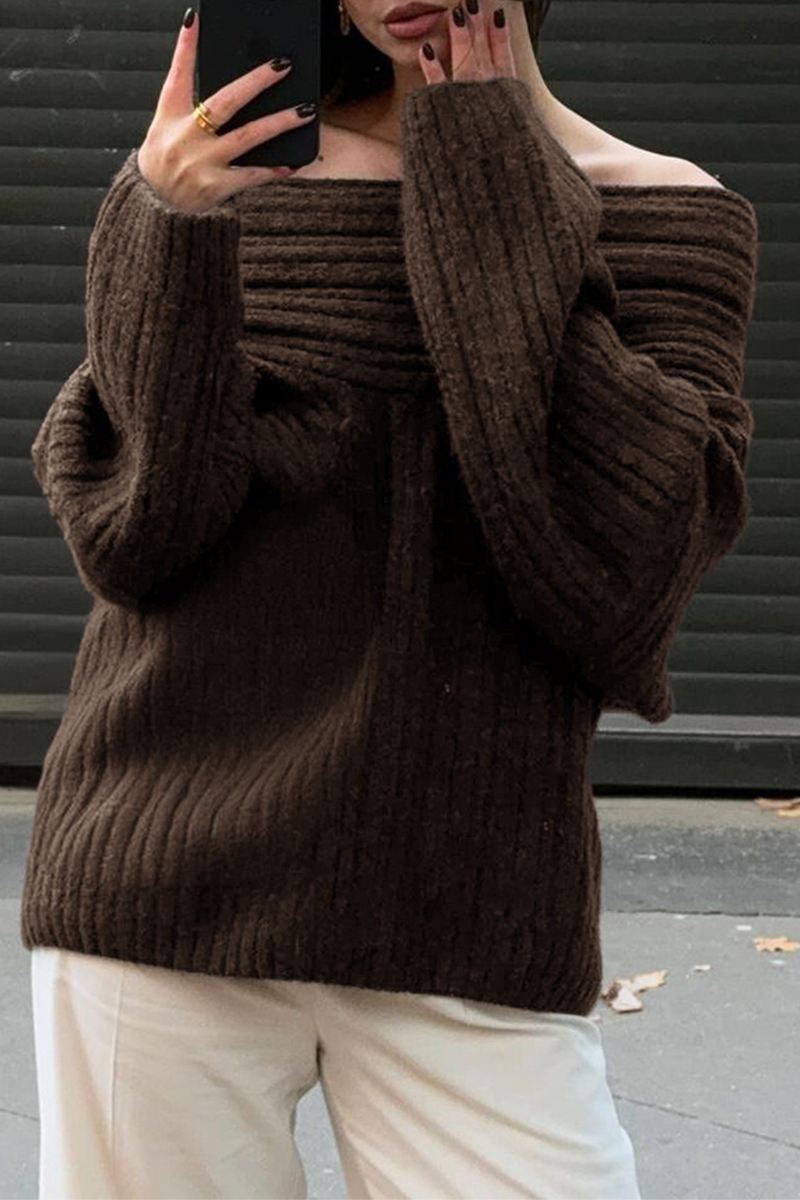 Street Potholes Off Shoulder Sweaters(5 Colors)