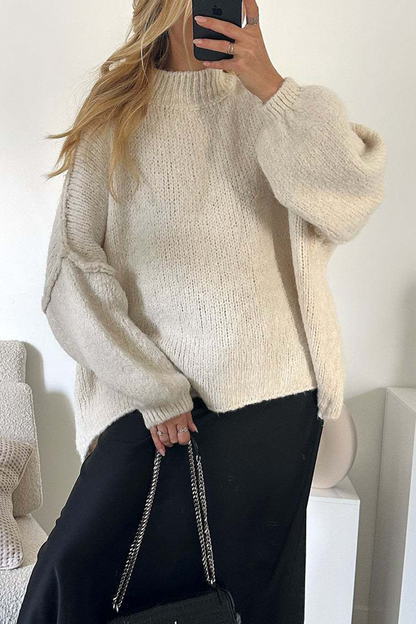 Daily Patchwork Weave Half a Turtleneck Sweaters(5 Colors)
