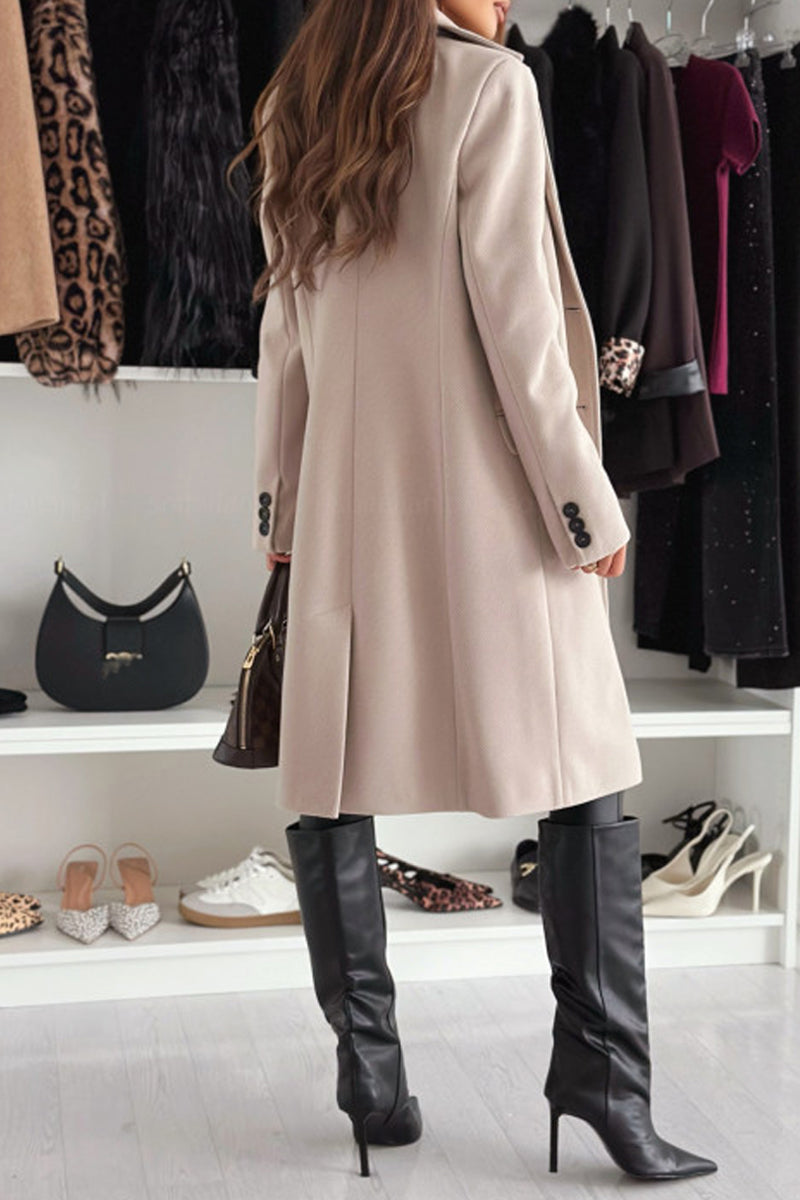 Color Cardigan Turndown Collar Outerwear(4 Colors)