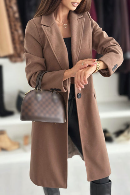 Color Cardigan Turndown Collar Outerwear(4 Colors)