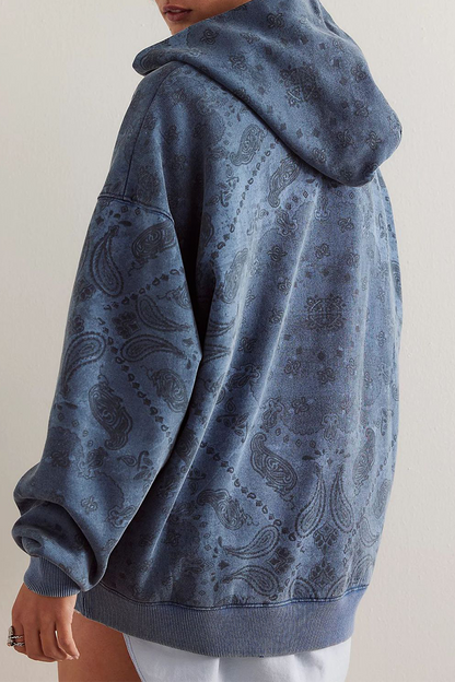 Street Flowers Snakeskin Print Leopard Pocket Hooded Hoodies(5 Colors)