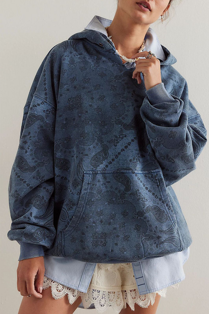 Street Flowers Snakeskin Print Leopard Pocket Hooded Hoodies(5 Colors)