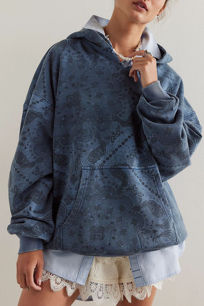Street Flowers Snakeskin Print Leopard Pocket Hooded Hoodies(5 Colors)